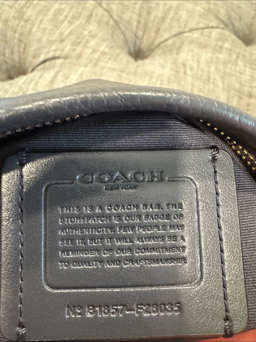 Coach Bag Dark Navy Pebbled Leather File Crossbody - Picture 11 of 17
